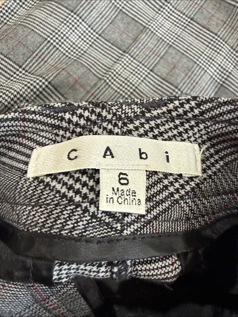 CAbi Gray Plaid Dress Pants size 8 - Picture 3 of 6